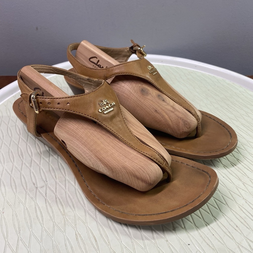Coach Tan Leather Sandals